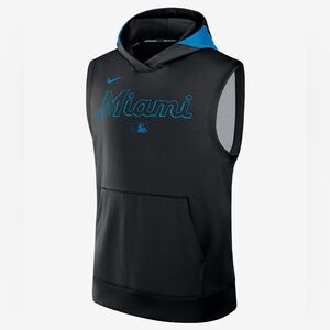 NIKE MLB - Miami Marlins Sleeveless Sweatshirt Hoodie Vest - L